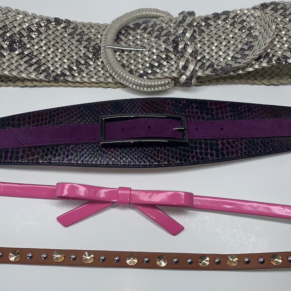 WHBM ladies leather belts group of 4 sz Small